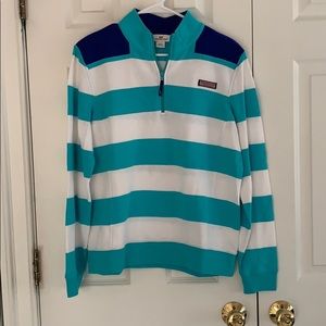 Vineyard vines blue and white zip up